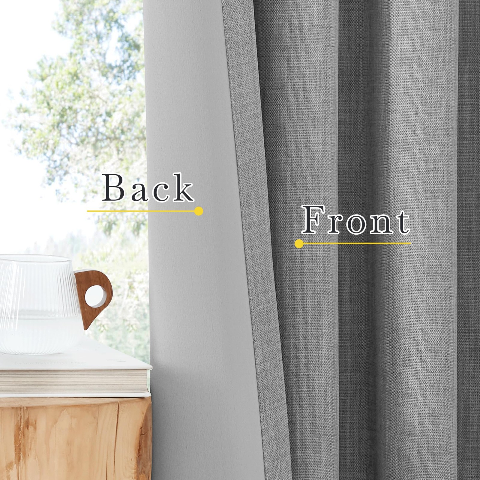 Extra Wide Light Grey Sliding Door Curtains, Hook Belt/Rod Pocket/Back Tab Fa…