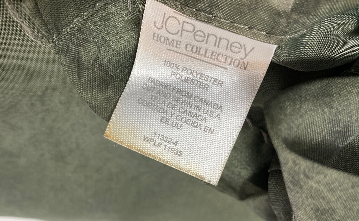 JC Penney Wide Window Scarf Drape Curtain 90s Luxury Sheer Green