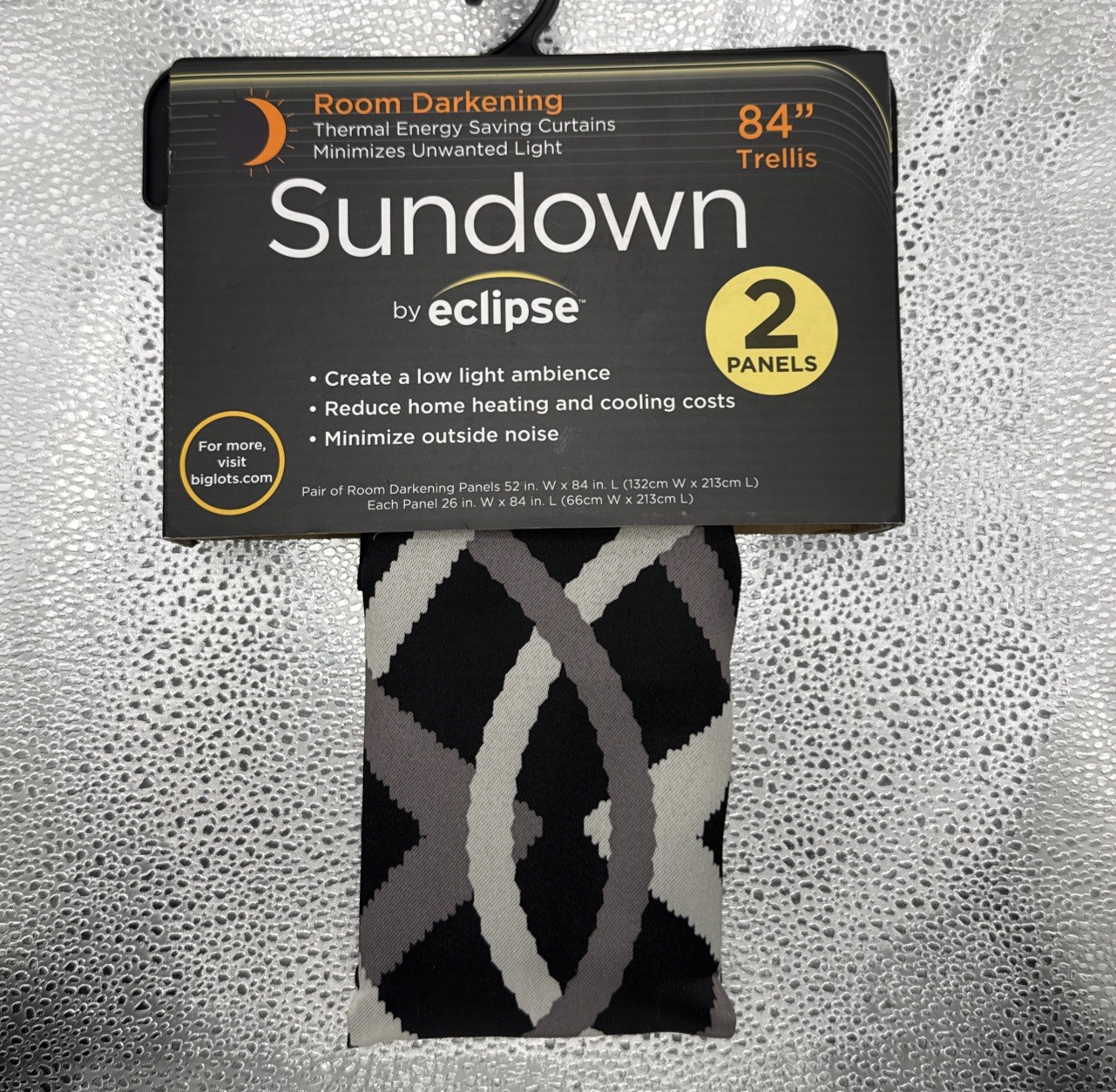 Sundown By Eclipse Room Darkening Curtains 2 Panels 26″ x 84″ New