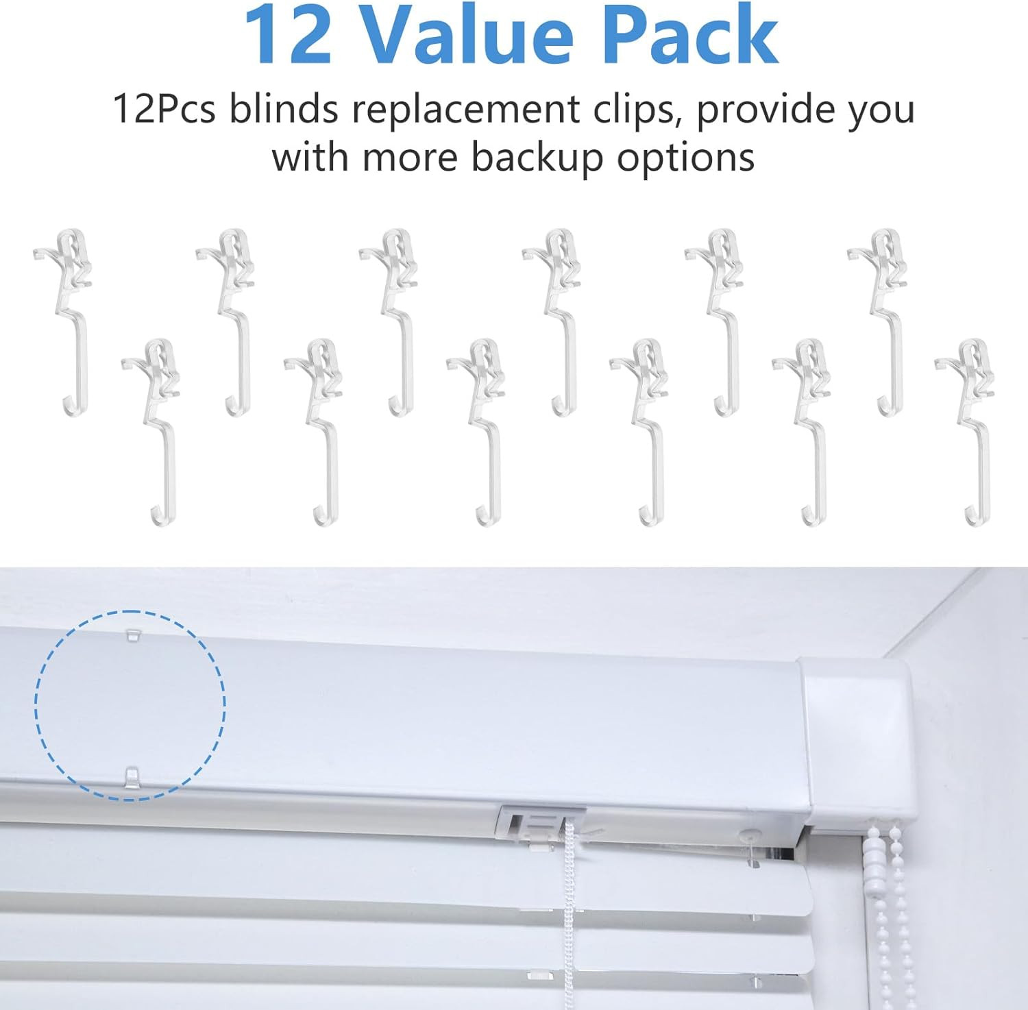 Clips for Hunter Douglas Blinds, 12Pcs Clear Valance Clips Replacement Parts for