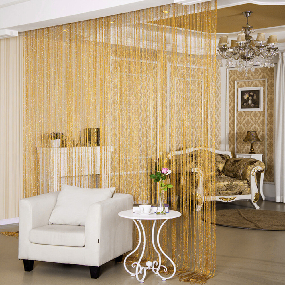 100x200cm Glitter String Curtain Crystal Beaded Tassel Curtain Door Fringe Strip