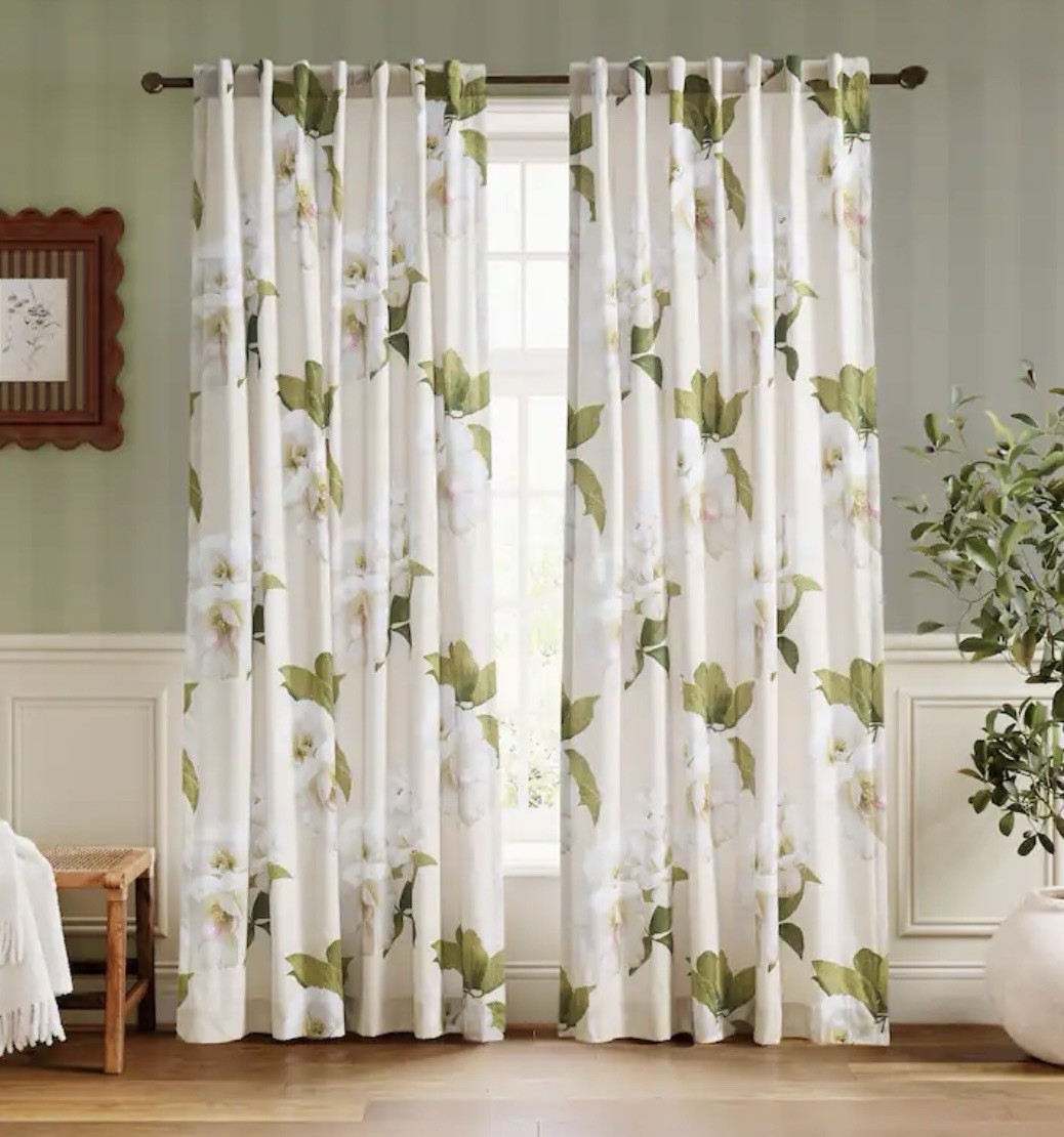 NWT Ted Baker London Gardenia Floral Lined Curtain Panels Pair 50×84 Cotton