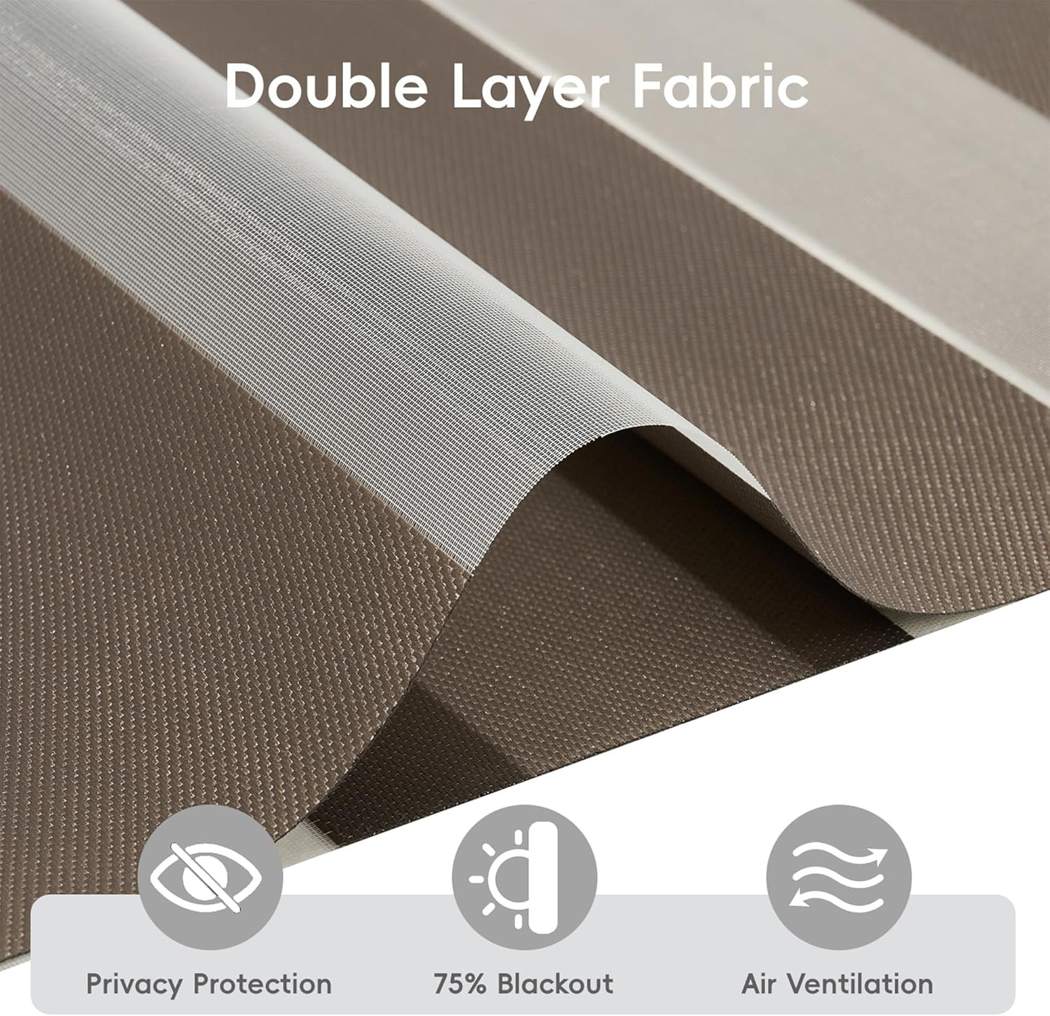 Corded Zebra Blinds – Room Darkening Dual Layer Privacy for Home & Office 39×72