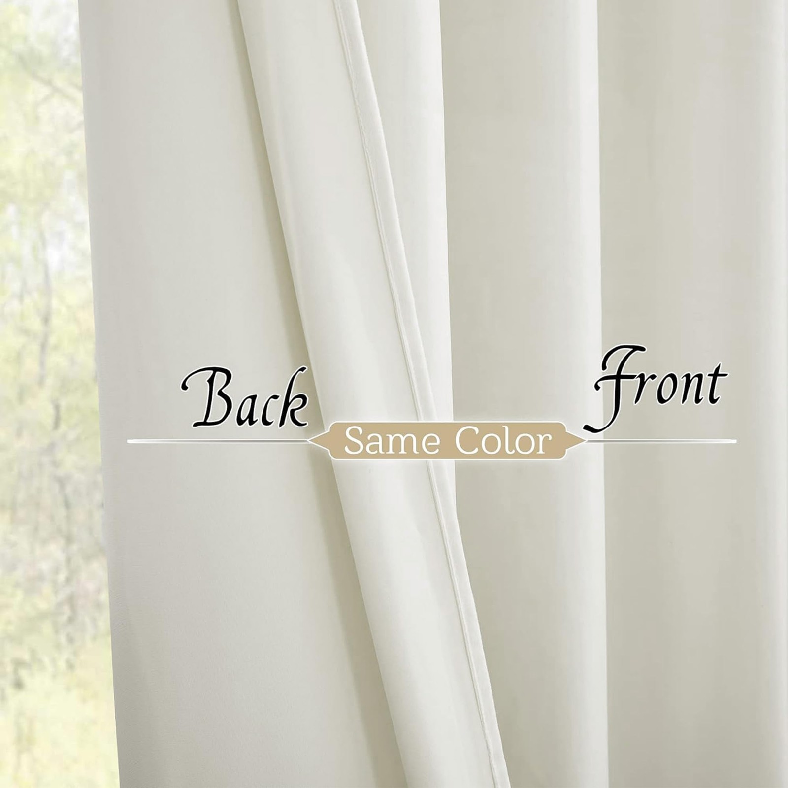 Ryb Home White Velvet Curtains 108 Inches Room Darkening Opaque Plush Velvet
