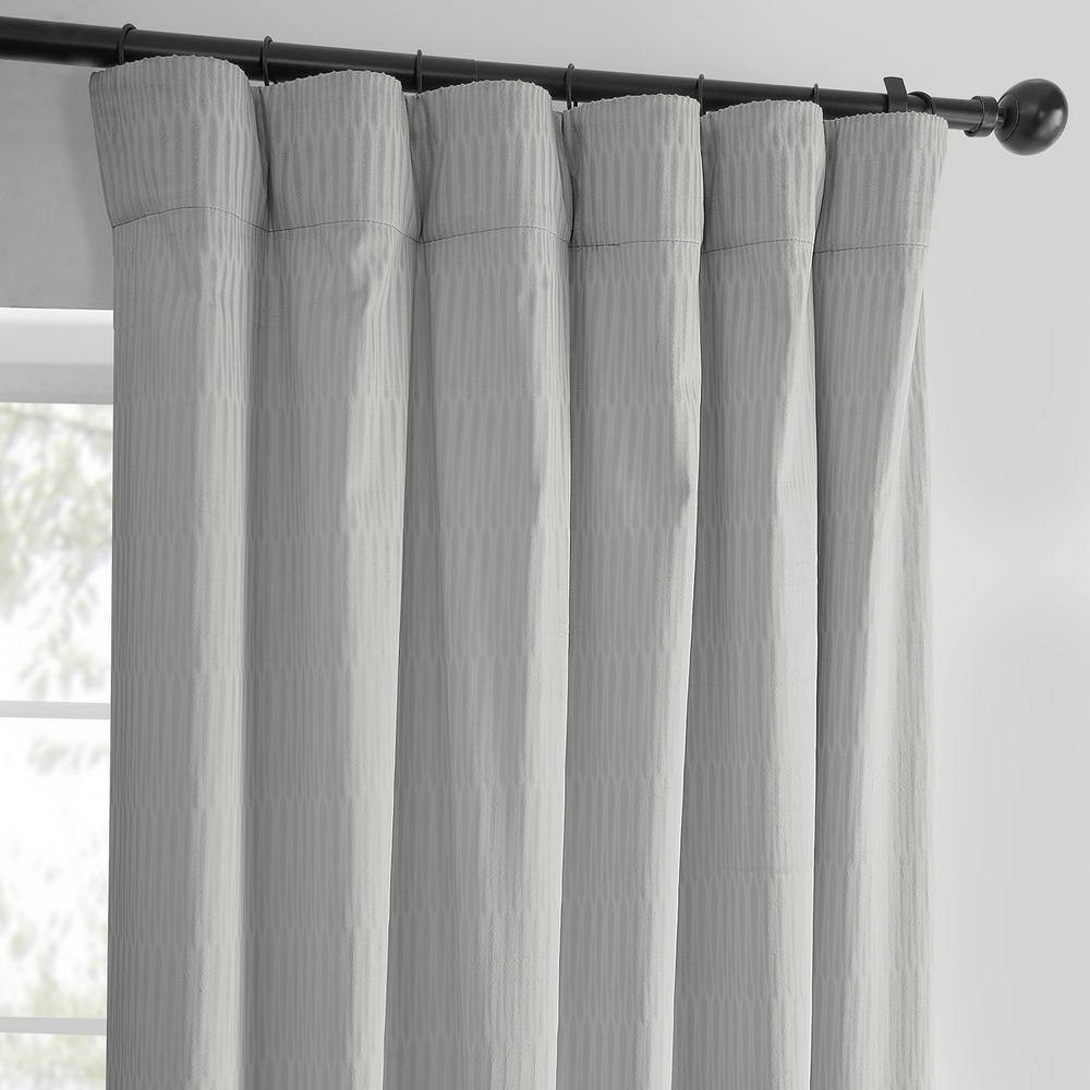 Silver Gray Lounge Embossed Velvet Curtains 50 In. W X 108 In. L Rod Pocket Room