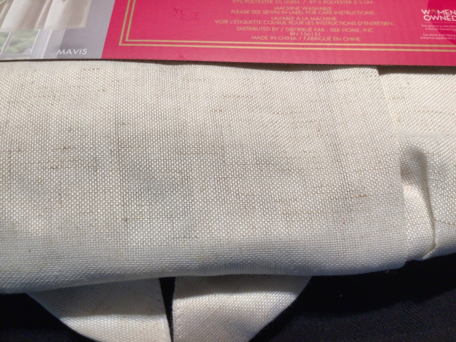 BON LUXE window Valance 38 x 18 MAVIS Inverted Pleats W/ Bows Oatmeal NEW