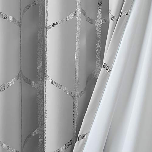 Blackout Window Curtain, Light Blocking 50″W x 84″L (Pack of 1) Grey/Silver