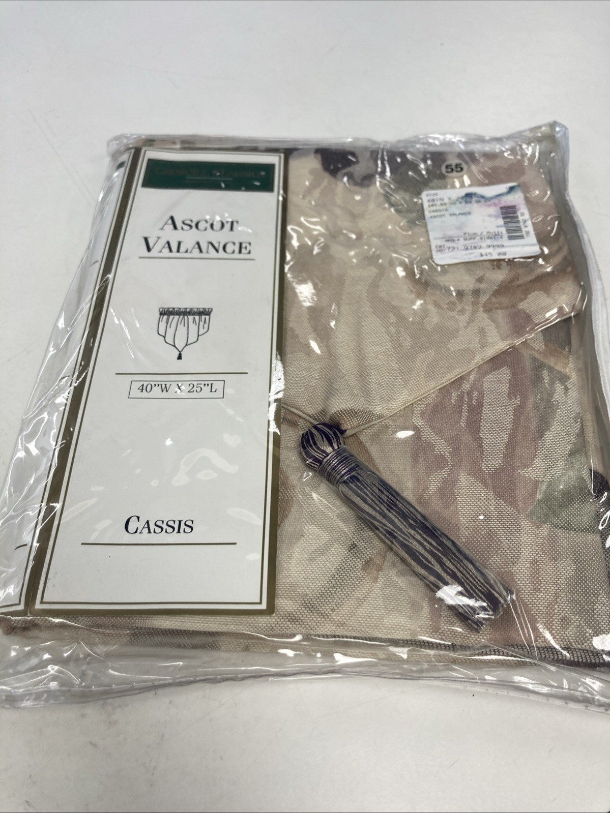 Croscill Ascot Valance Window Treatment 40×25 Classics Cassis Plum Amethyst Curt
