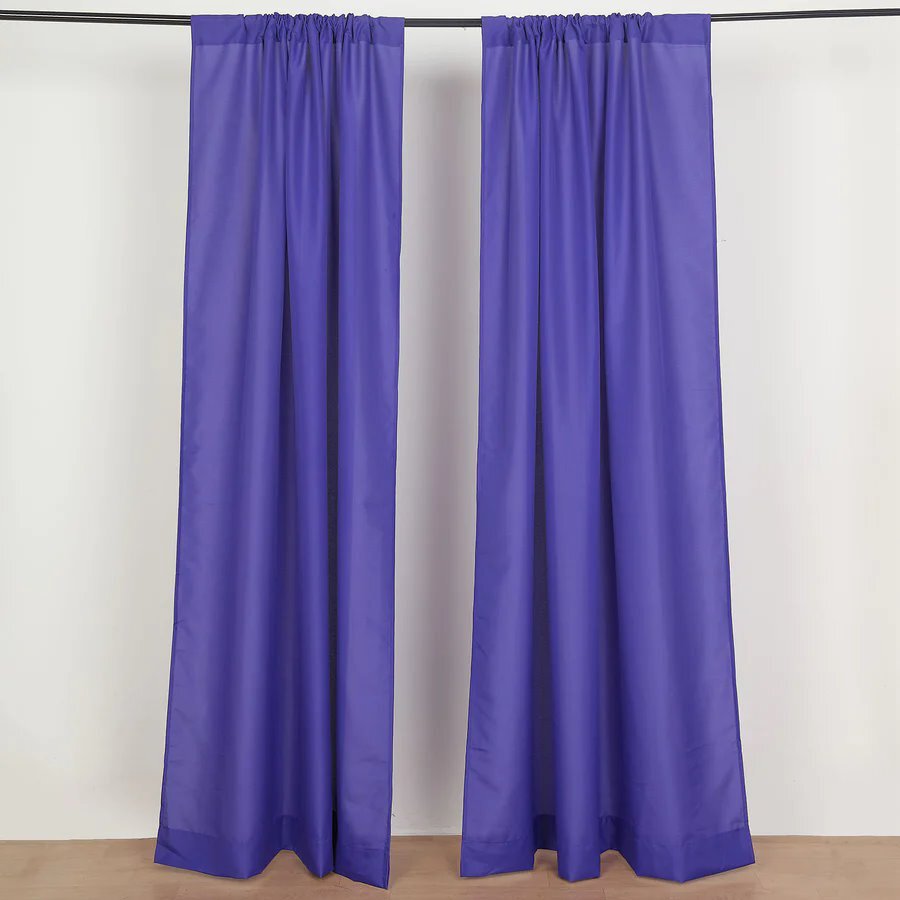 PURPLE 2 Drapery Panels 8 ft Polyester Backdrop CURTAINS Rod Pockets Party