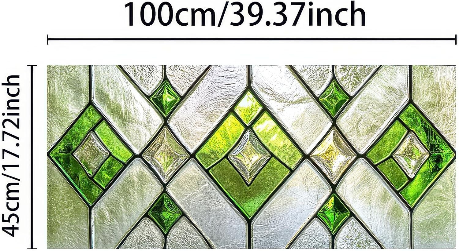 Rainbow Stained Glass Window Film 39.3×17.7in Privacy DIY Home Decor Decals