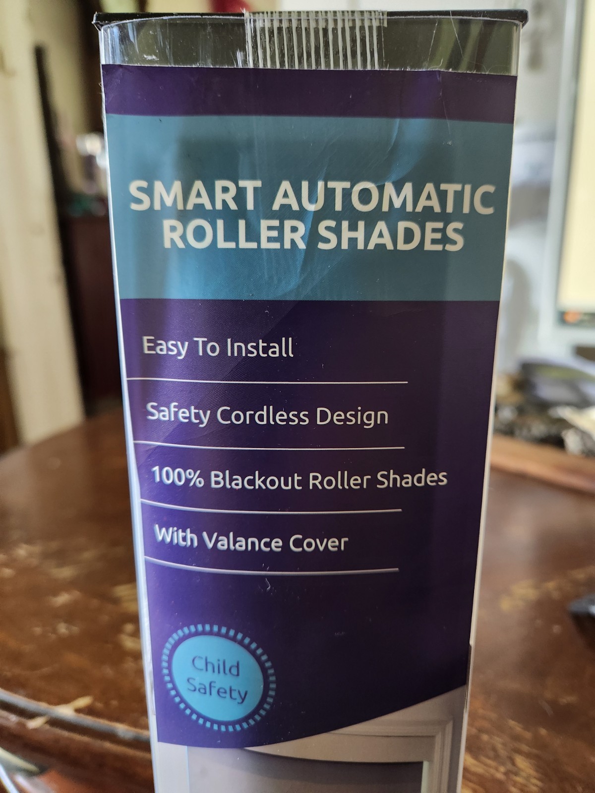 Smart Automatic Roller Shade White, 35″ Use Alexa Google Asst No Drill M100 Pro