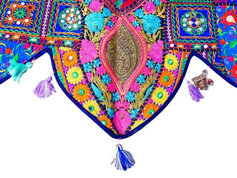 2 Meter Large Indian Toran Boho Wall Tapestry Indian Entrance Decor Door Hanging