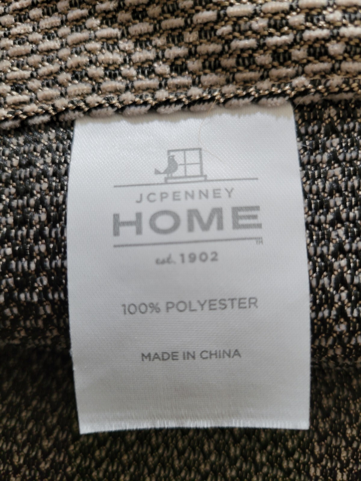 Set of Two Window Curtain Panels JC Penney Rectangle Design Taupe