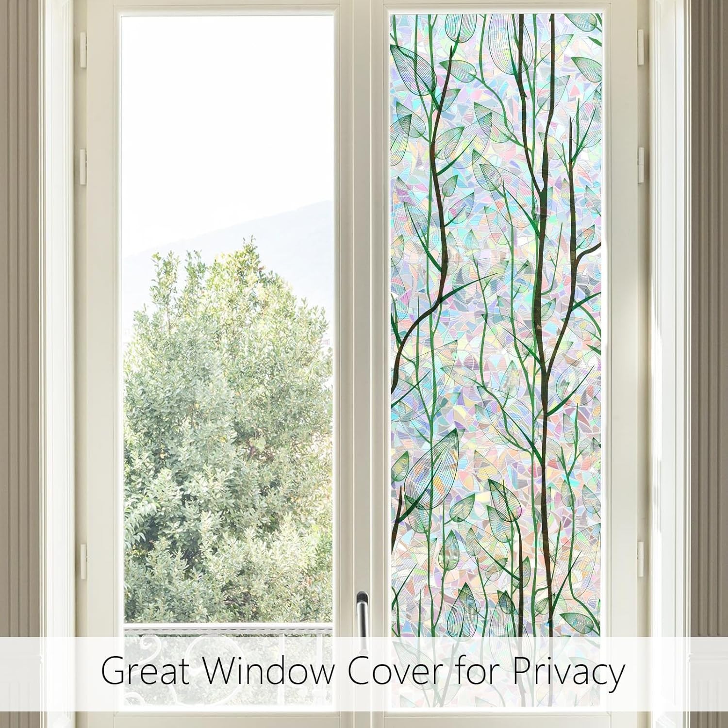 LEMON CLOUD Privacy Window Film 3D Stained Glass Window with Installation Tools,