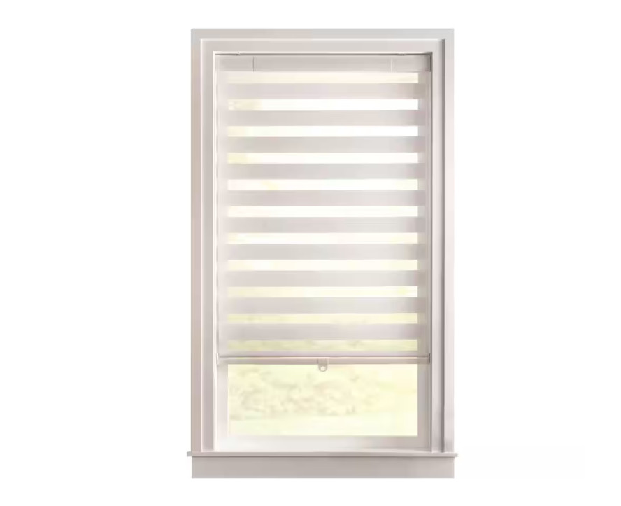 HDC Cut-to-size White Coordless Light Filtering Semi Sheer Shade 33″ x 72″