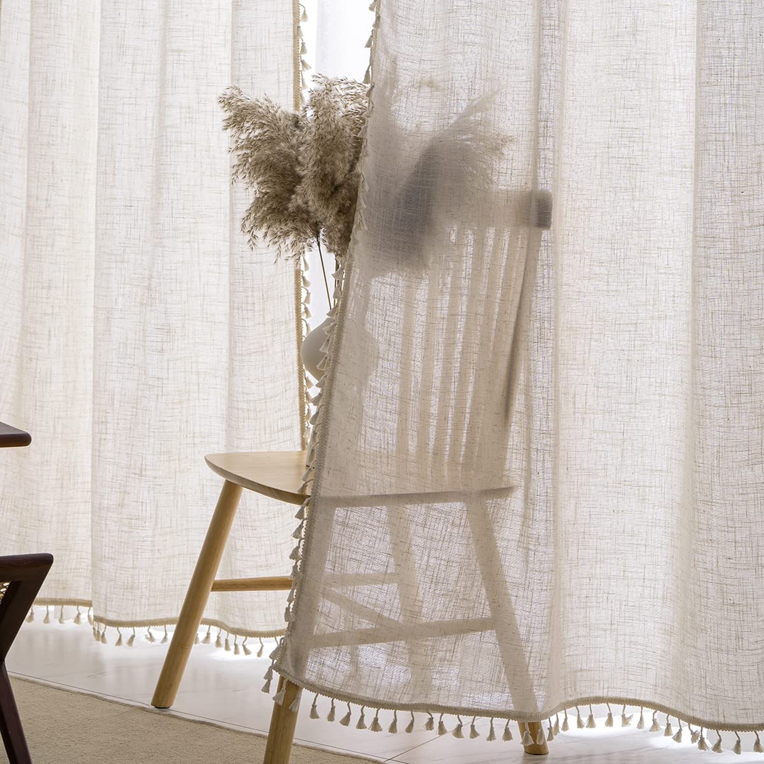 Short Curtains for Small Window Natural Linen Blended Farmhouse Curtains Coun…