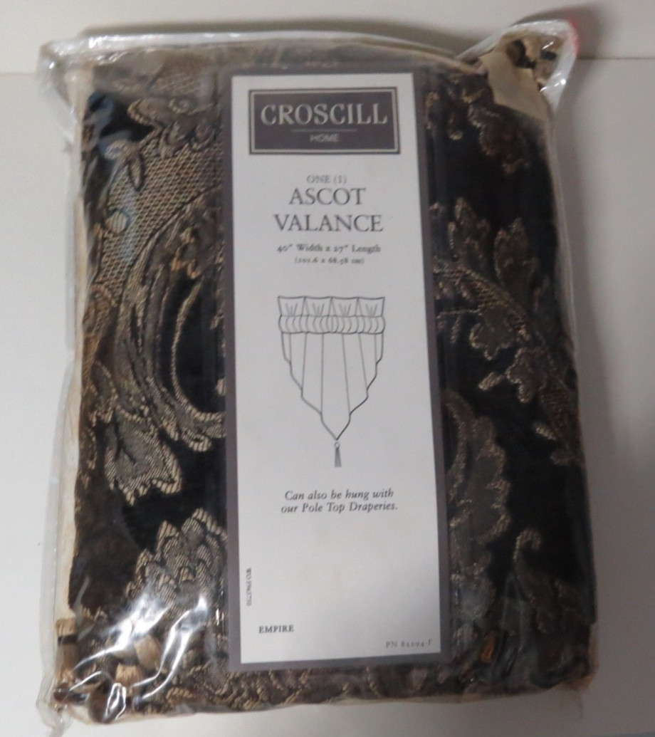 Croscill Home Ascot Valance -Empire Style 4399 – Black