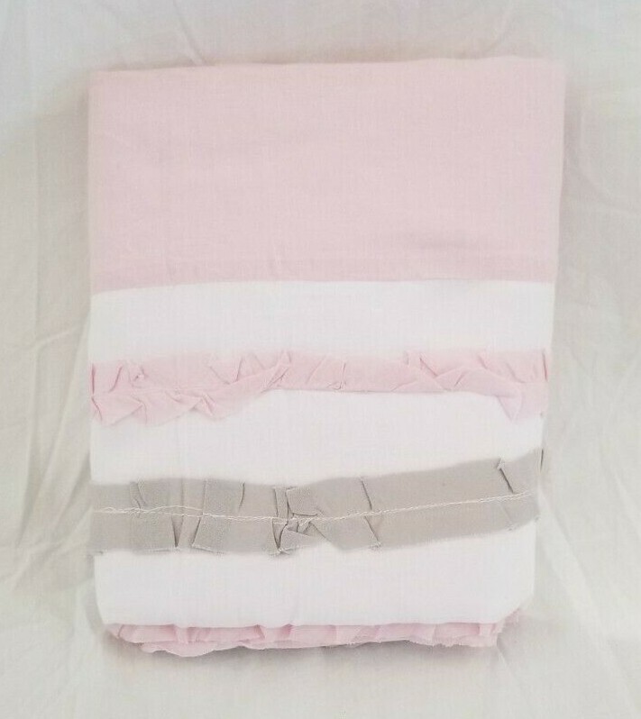 Charlotte Pink, White, & Grey One Window Panel 84″ L x 55″ W New