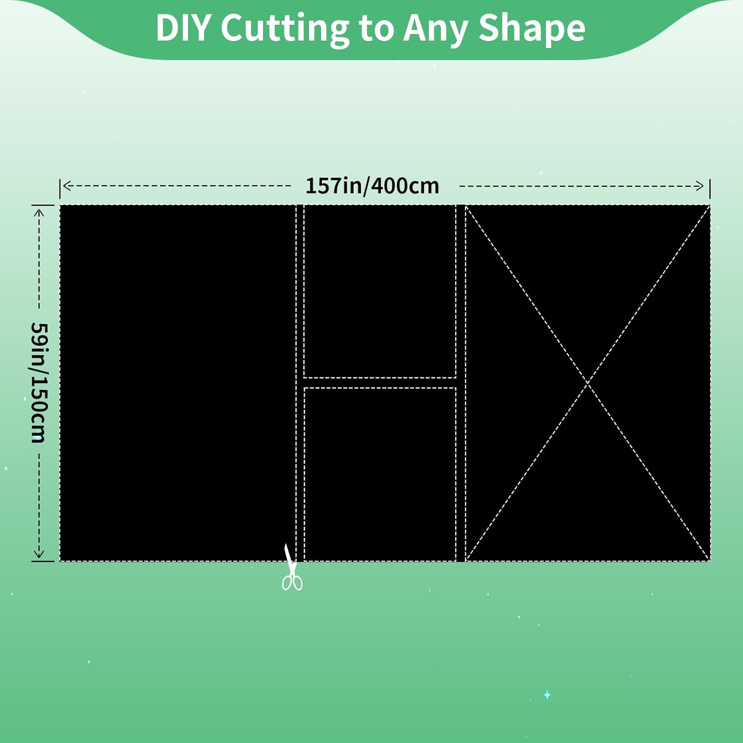 100% Blackout Blind Curtains Window Cover [157″ X 59″ XXL] [DIY Cut to Any Size