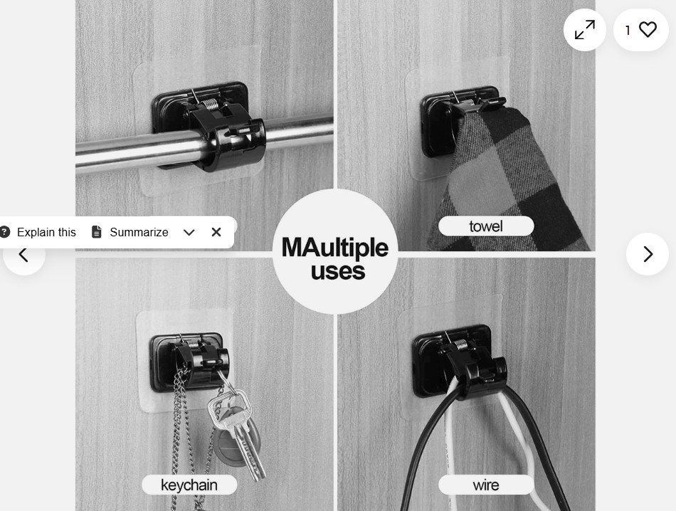Curtain Rod Brackets No Drilling,Self Adhesive Curtain Rod Holder Hooks for Home