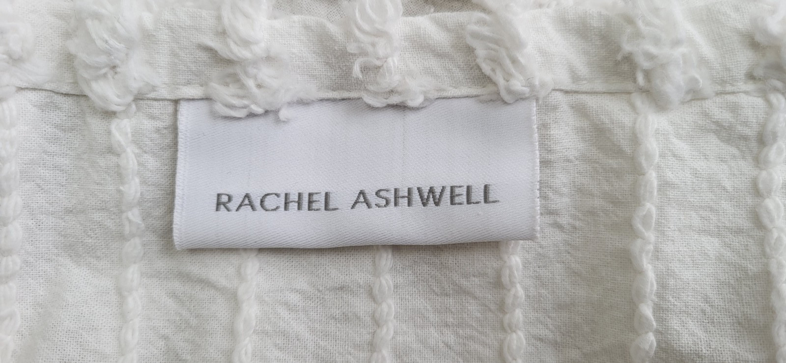 RACHEL ASHWELL Shabby Chic White Chenille Curtain Panels Set Of 2 Panels 81×41