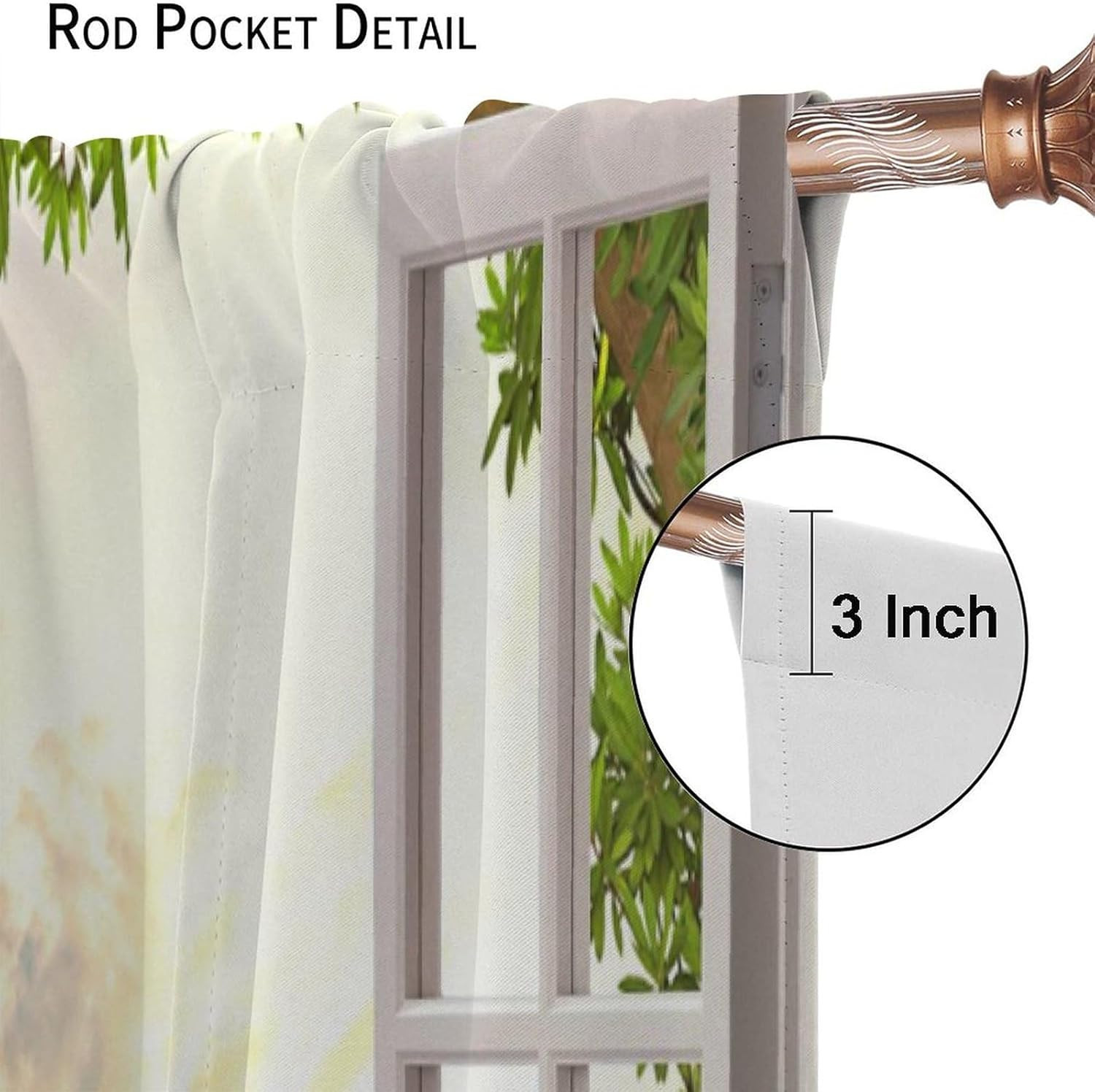 Nature Landscape Curtains，Beautiful Sunset Ocean Scenery Rod Pocket Decor Window