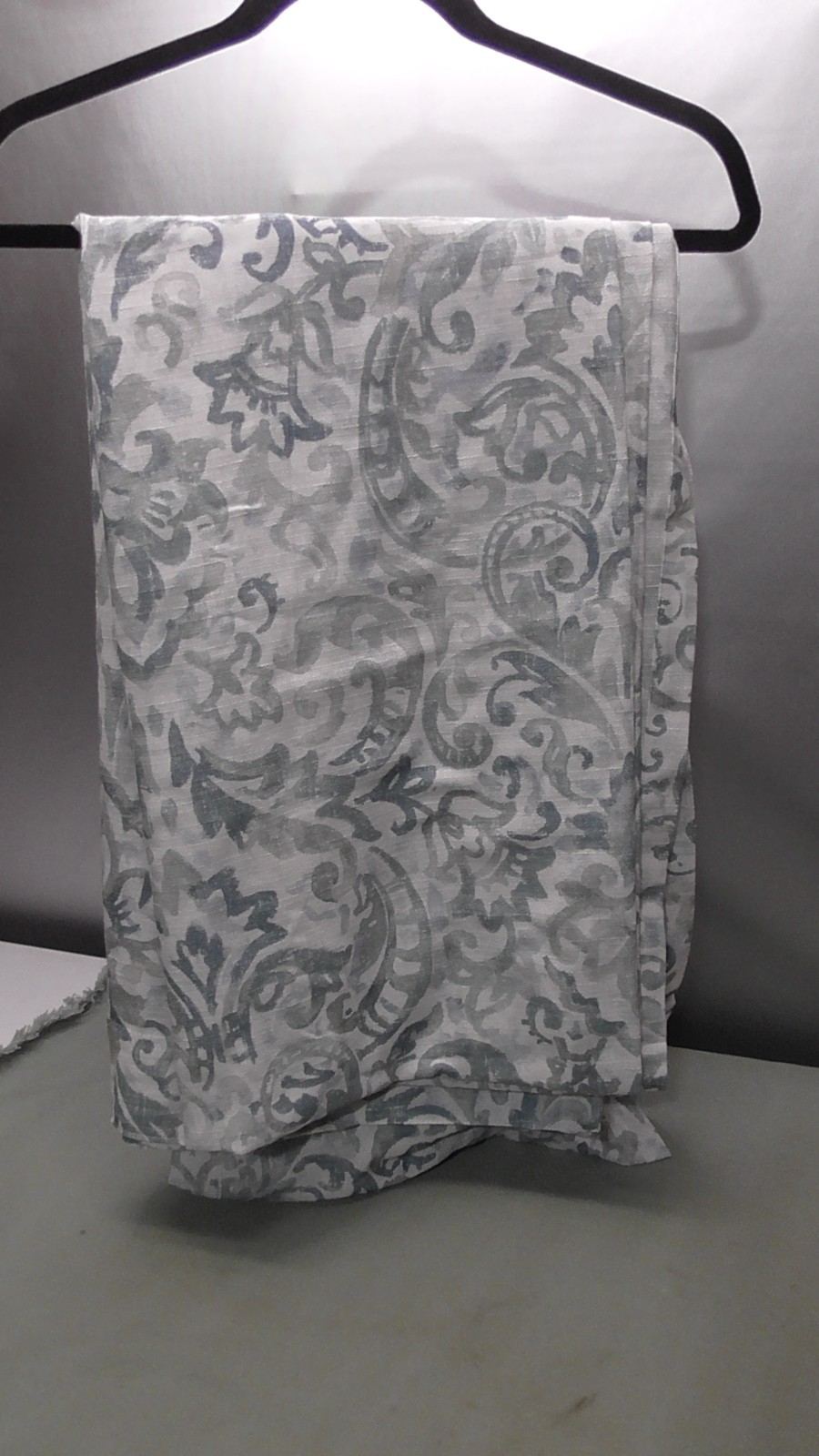 2 Curtain Panel Back Tab Rod Pocket 52″ x 84″ Cynthia Rowley linen blend blues