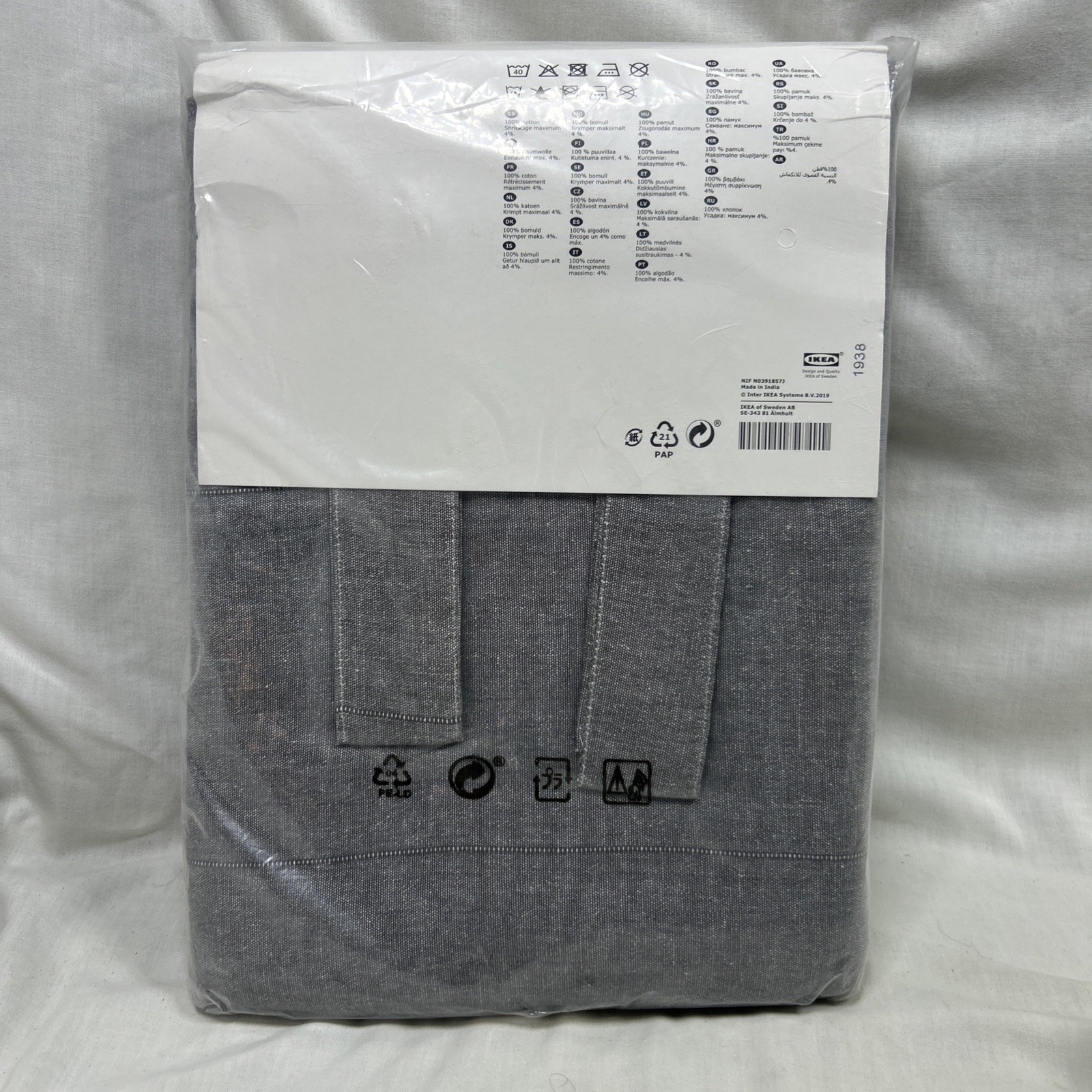Ikea LENDA Curtains With Tie-Backs 55”x118” 1 pair, Grey Gray 003.191.78 – NEW!