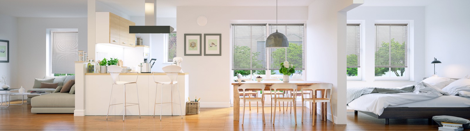 Chicology 38.5″W x 84″H Gray Cordless Vinyl Mini Window Blinds 1″ Slats
