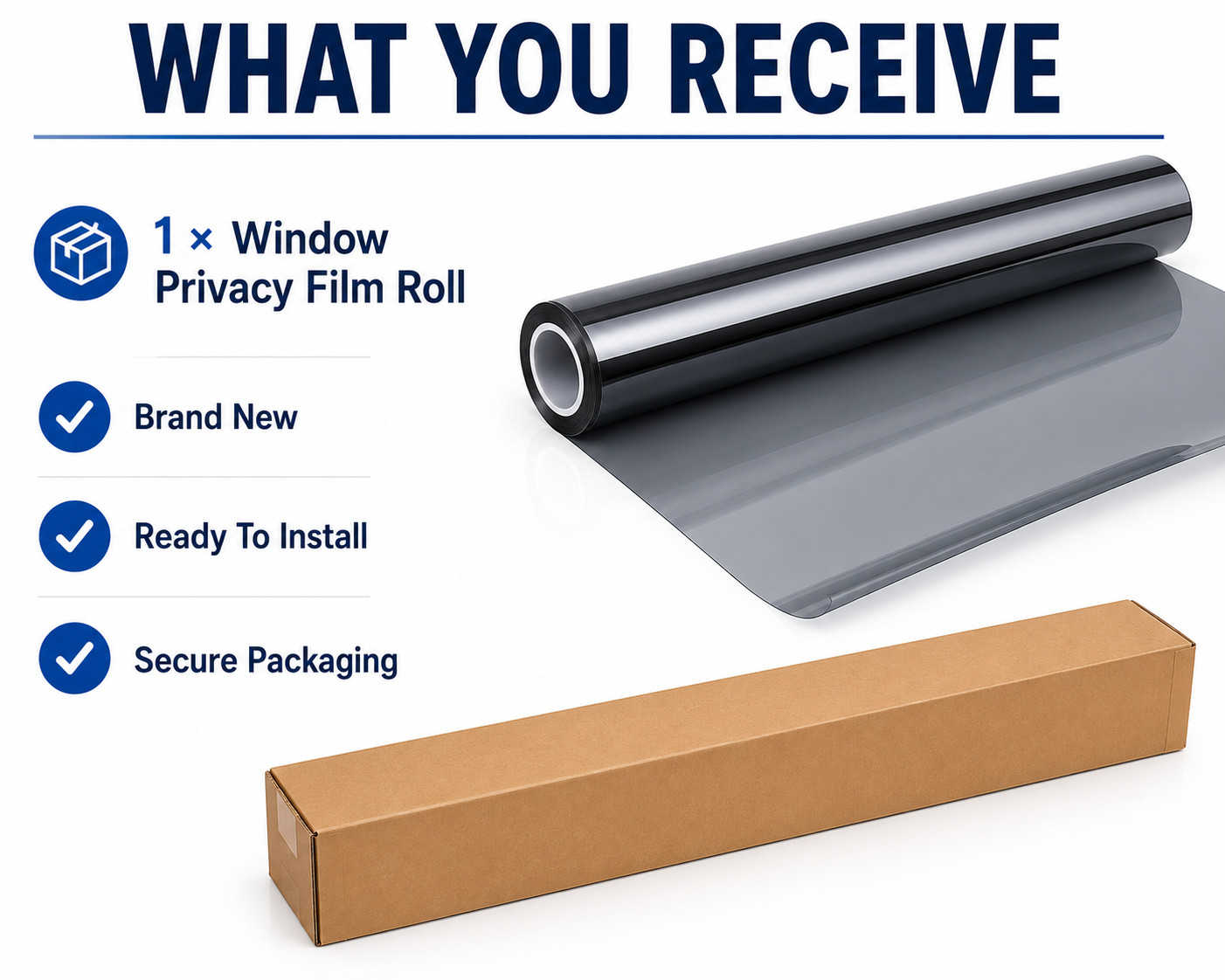 One Way Window Privacy Film See Out Not In Anti UV Heat Control 23.6″ x 9.84FT