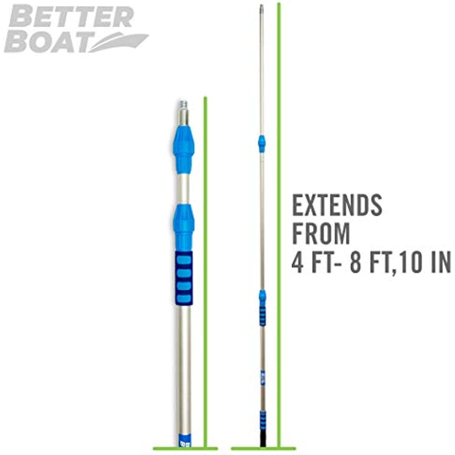 Better Boat Telescoping Pole Extendable Pole Deck Brush 3/4″ Universal End Pa…