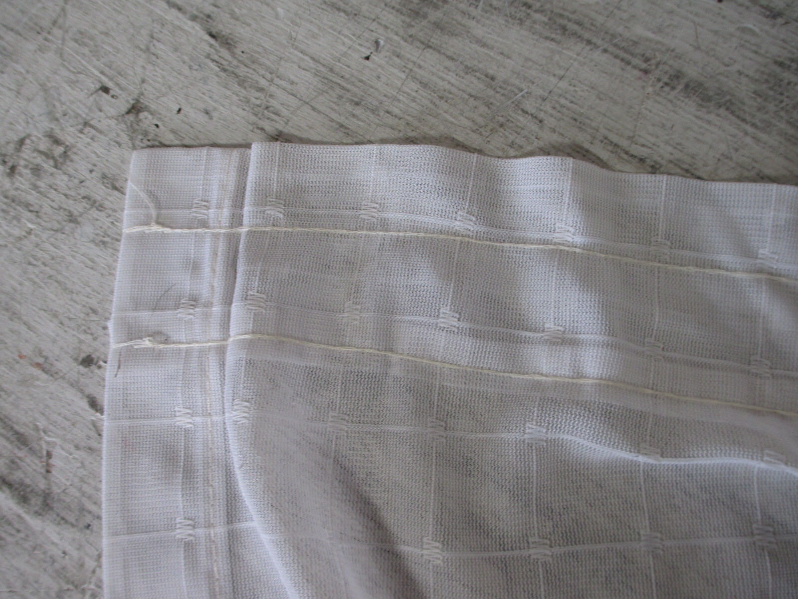 54″ x 58″ White Sheer Curtain Panel, Square Print, Unbranded