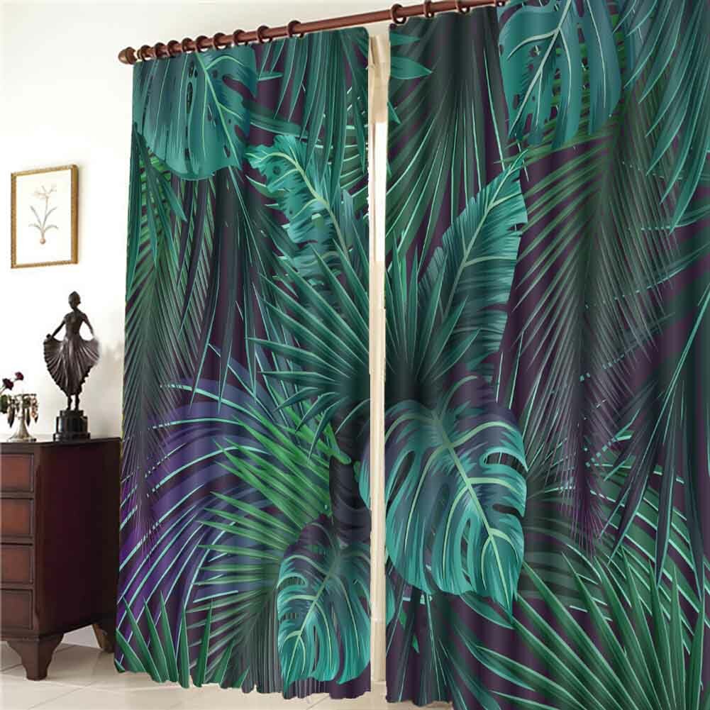 Purple Progress Leaf 3D Curtain Blockout Photo Printing Curtains Drape Fabric