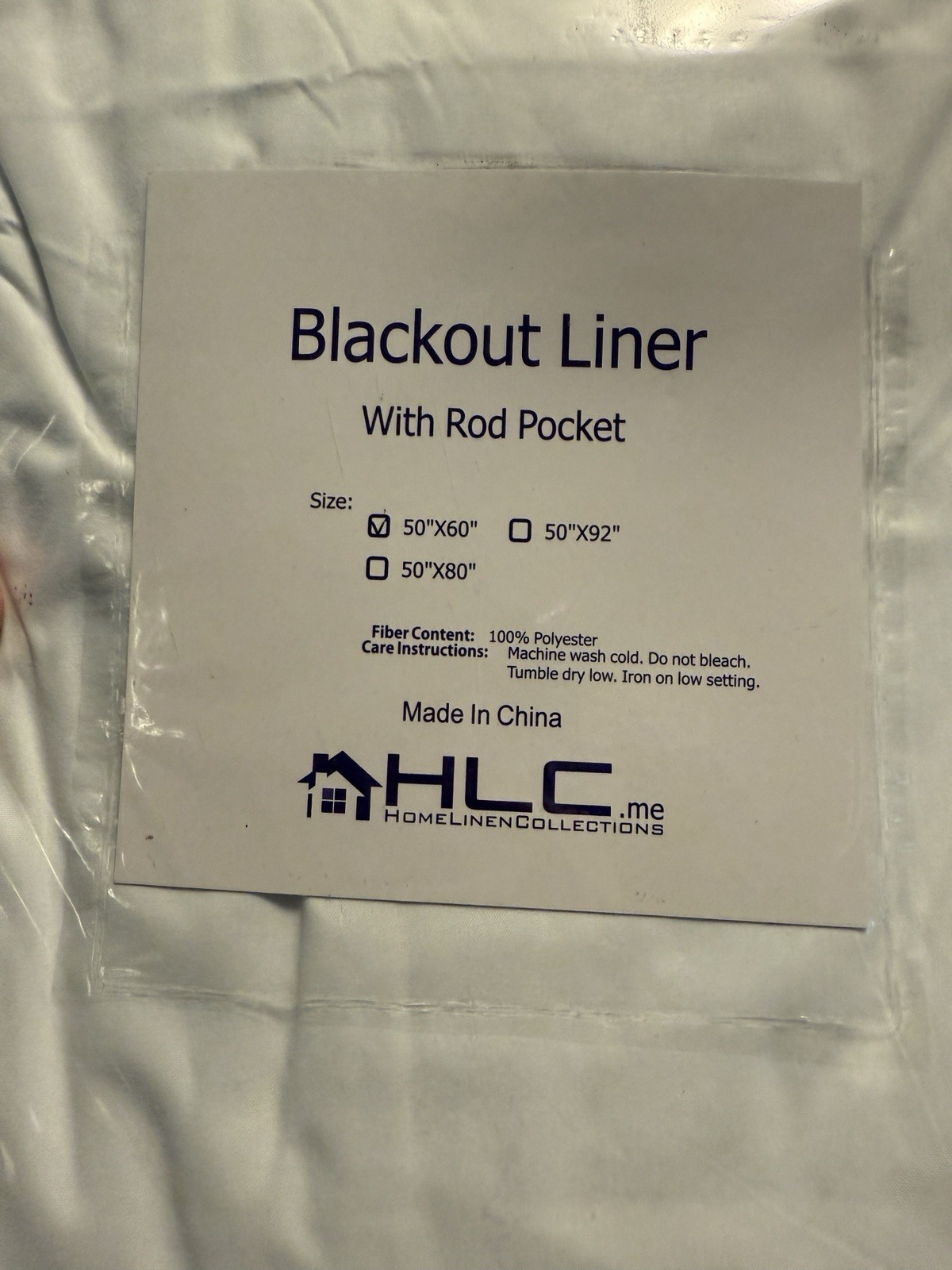 Blackout Liner With Rod Pocket 50×60 – 2 Panels Each Package!!