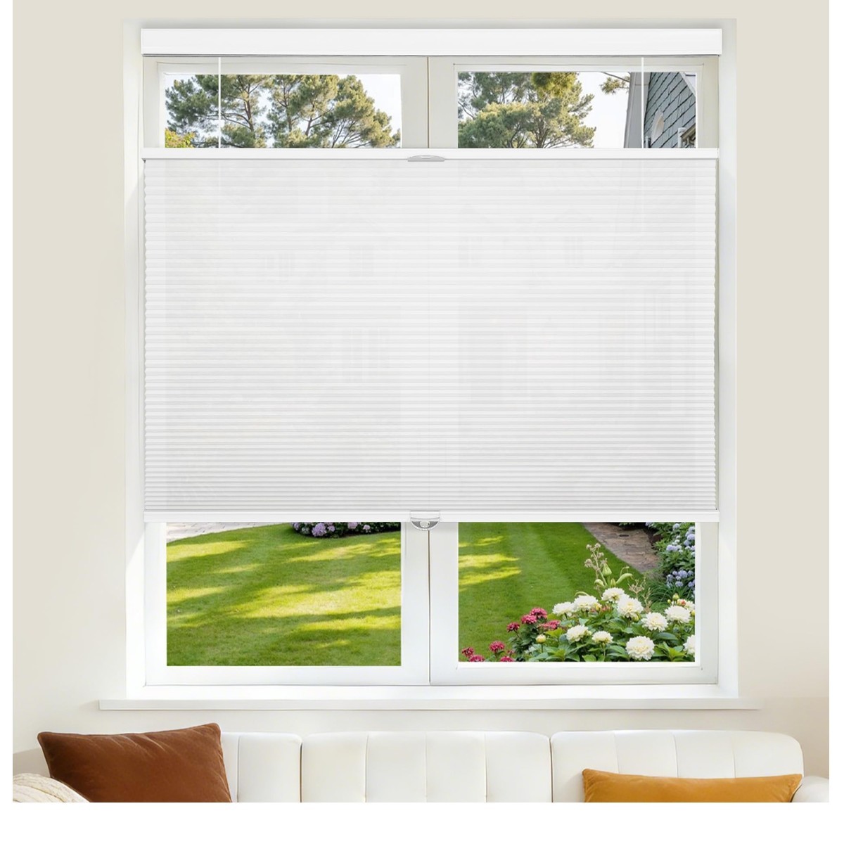 Grandekor Top Down Bottom Up Cellular Cordless Pull Down Honeycomb For Windows