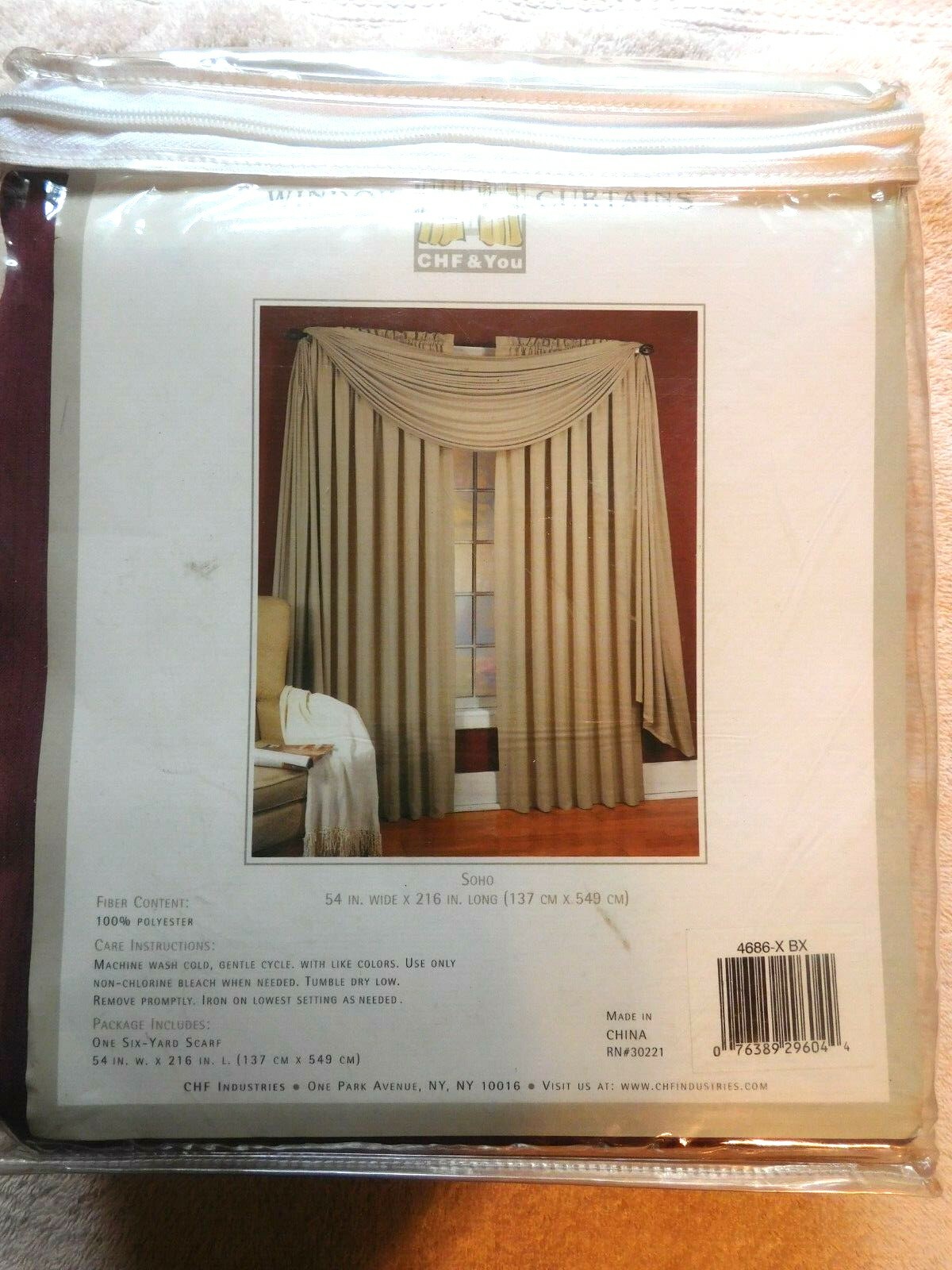 SOHO WINDOW SCARF, BURGANDY, 54″ WIDE X 216″ LONG (6 YARD), BED BATH AND BEYOND