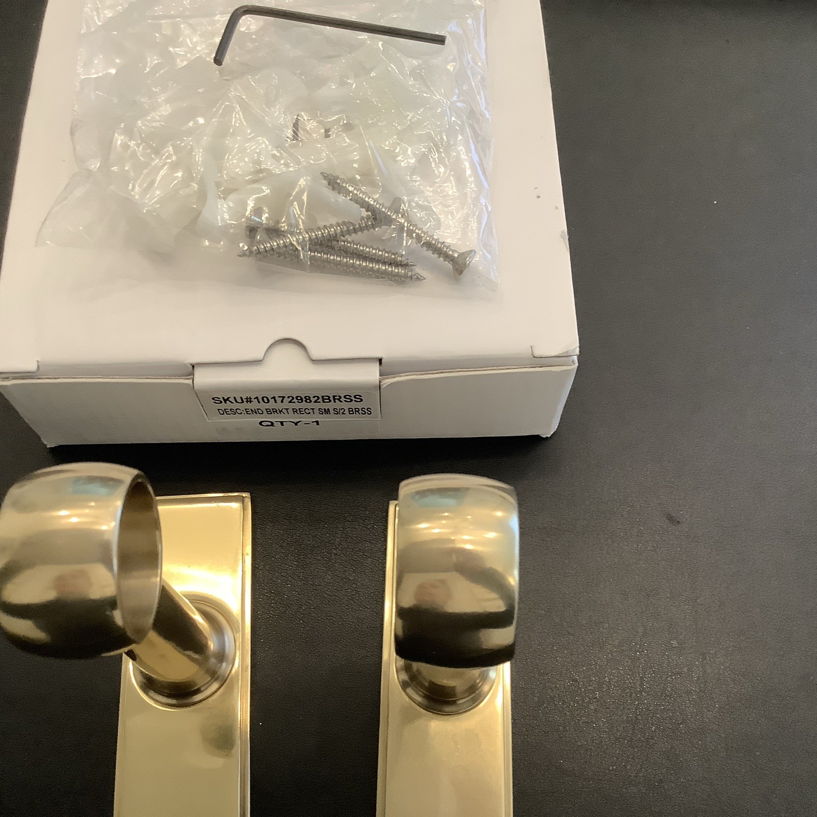 Restoration Hardware Easton End Brackets Rectangular Brass Small- Pair