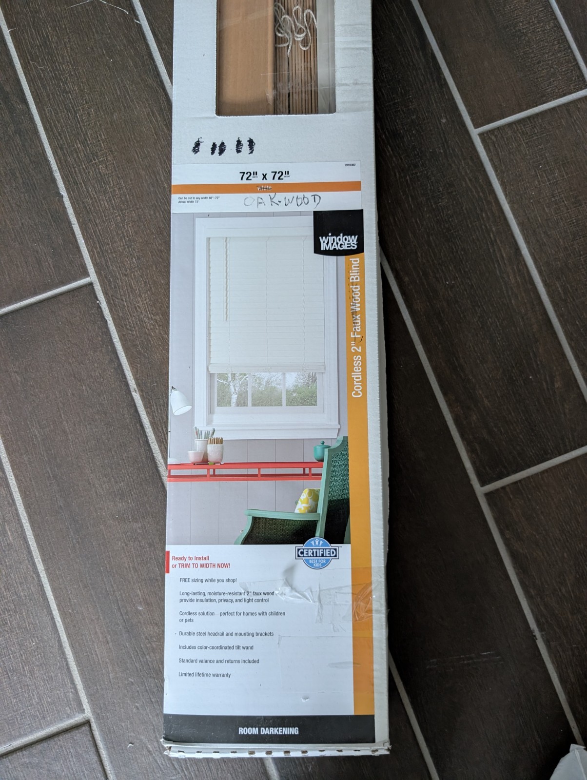 Cordless 72 W x 72 L Oakwood Blinds Window Blinds