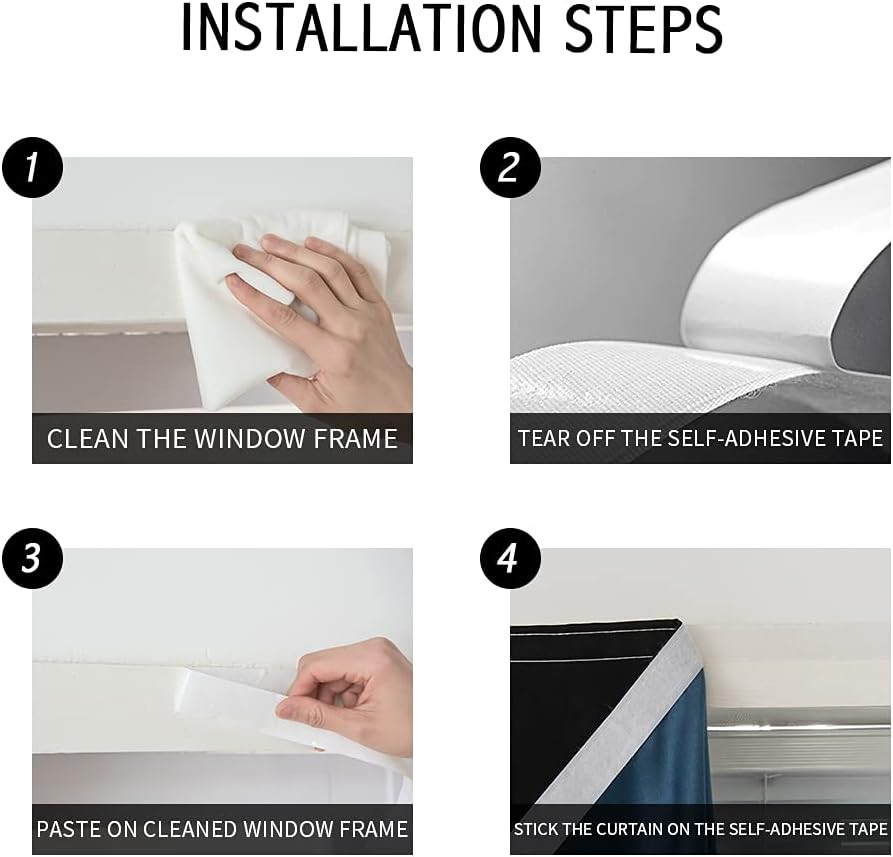 Autohesion Curtains for Windows,Bedroom Blackout Curtains for – Thermal Lnsulate