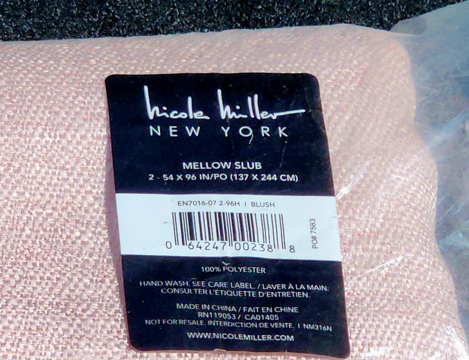 NICOLE MILLER NEW YORK 2 Panel Solid Polyester 54 in. W x 96 in. L curtain