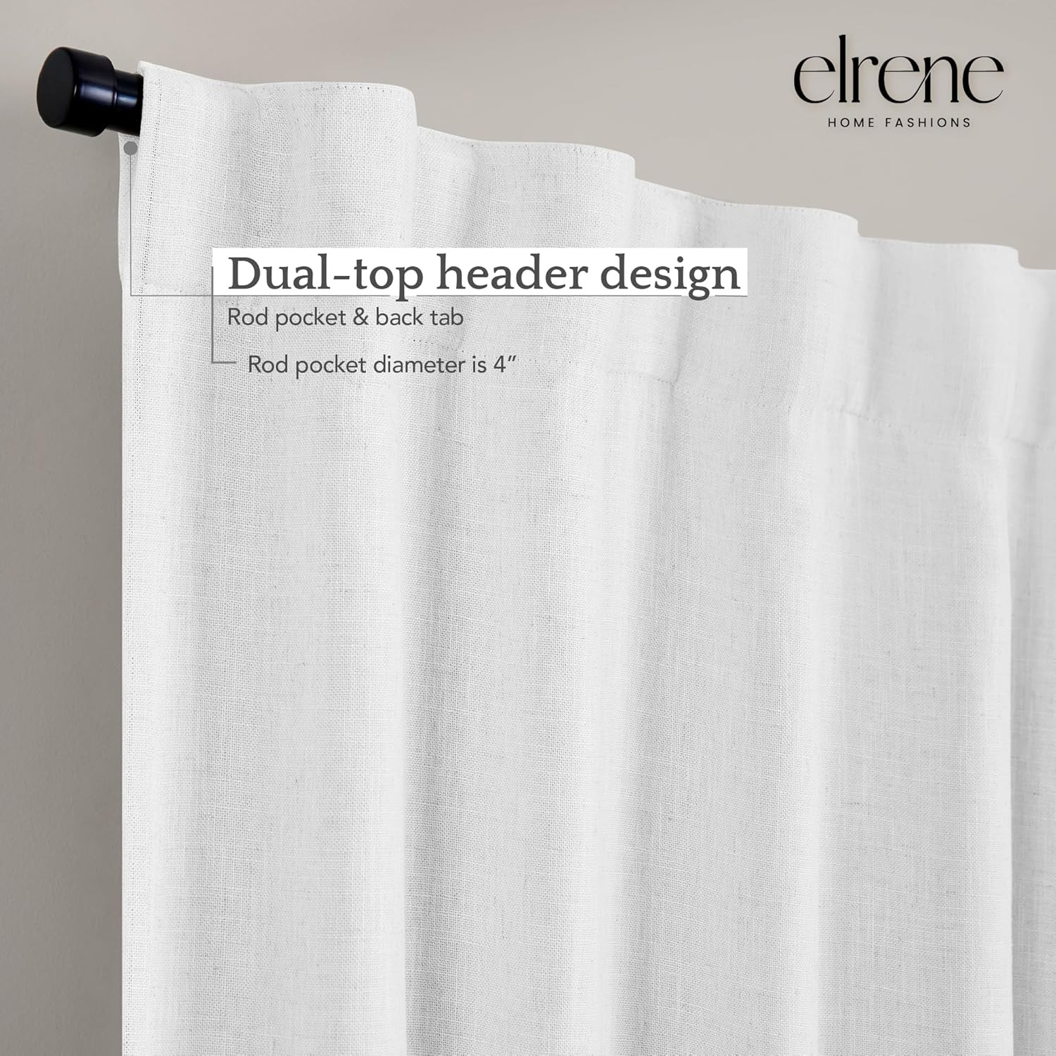 Home Fashions Harrow Solid Texture Blackout Single Window Curtain Panel, 52″X84″