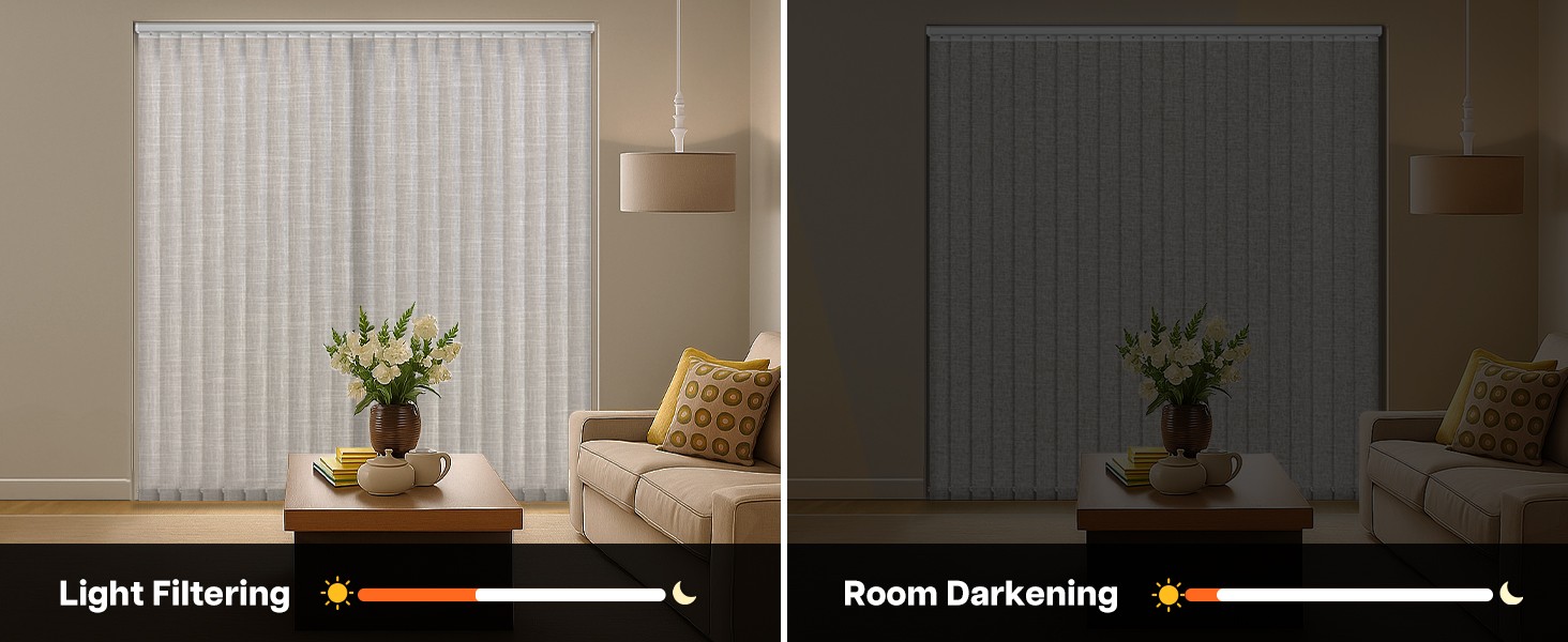 Vertical Blinds Replacement Slats, 34 Pack, Natural | Polyester Fabric for