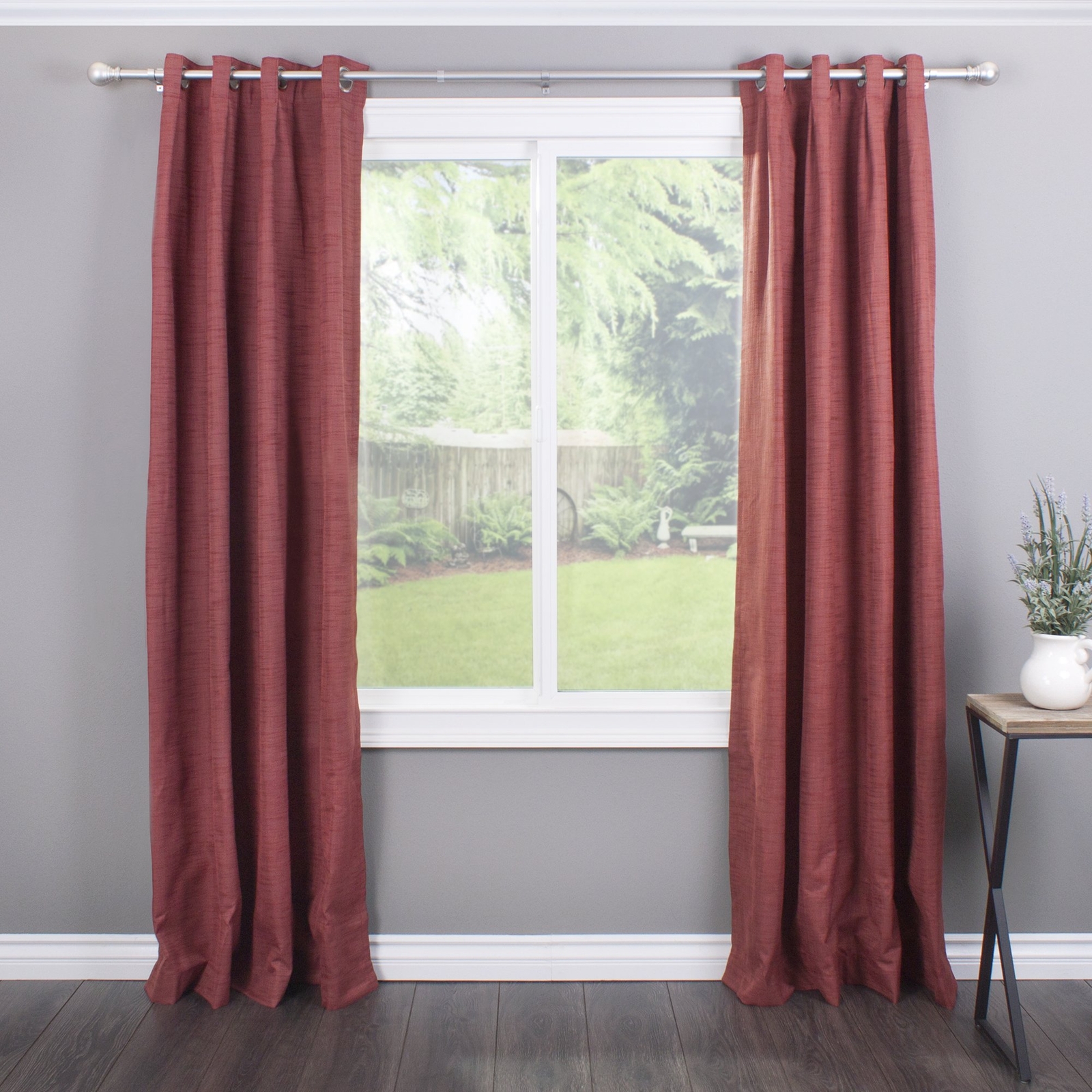Silver Adjustable Ball Curtain Rod 1 Inch 18 to 36 Inches Length Drapes Windows
