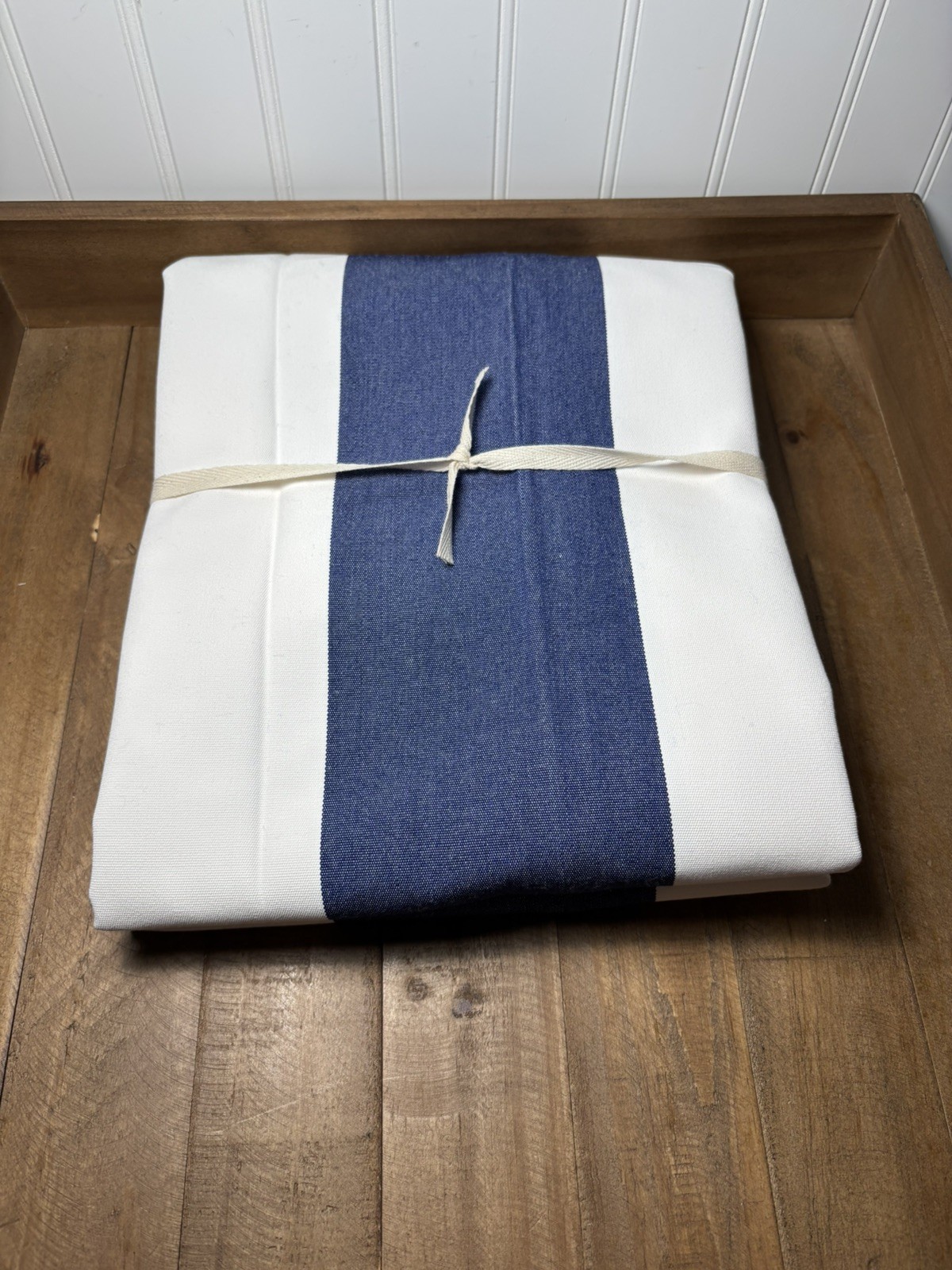 Pottery Barn Sunbrella® Awning Striped Grommet Outdoor Curtain ~ 50”x 84” ~ Blue