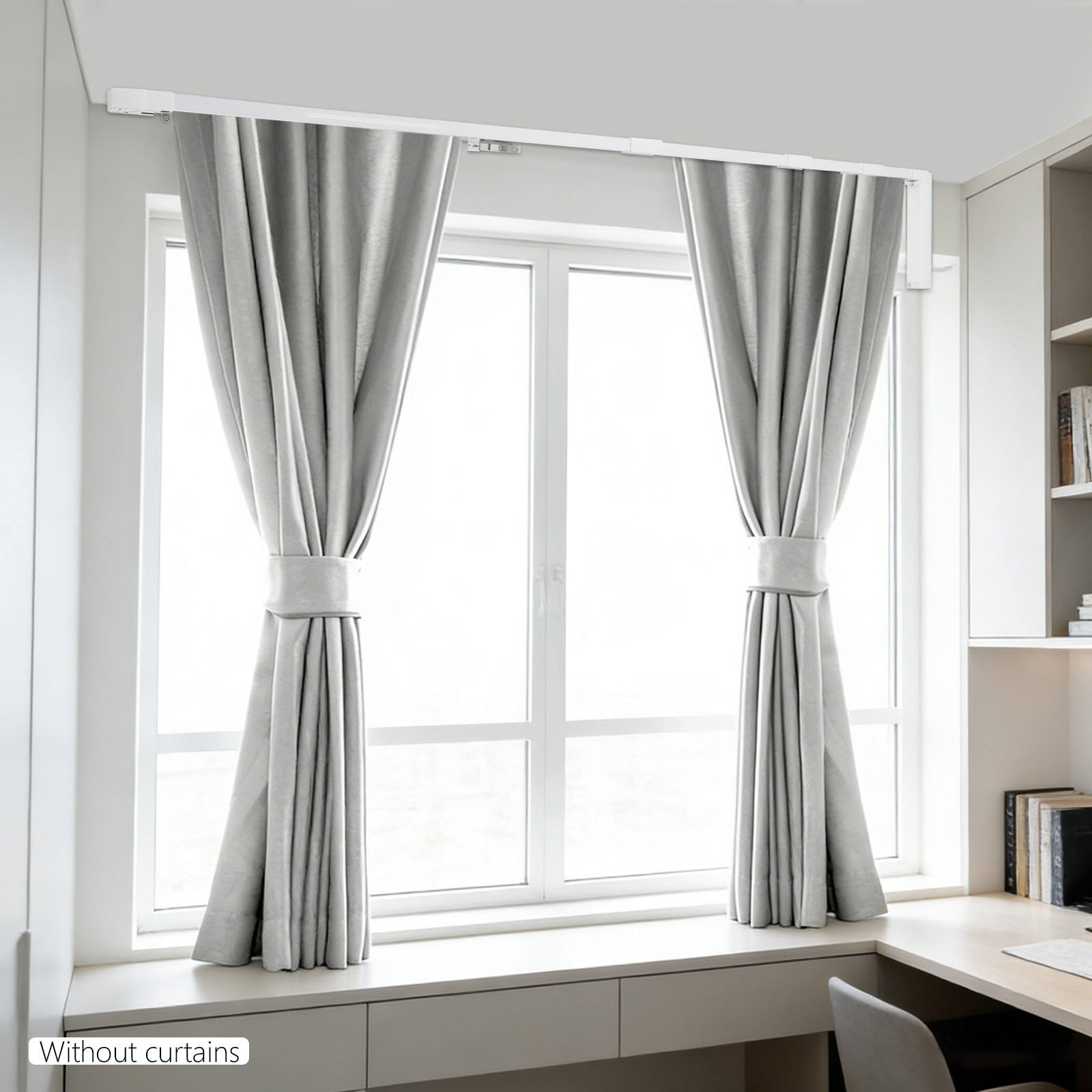 Motorized Curtain Track w/ Adjustable Length 120-620cm,Electric Curtain Track