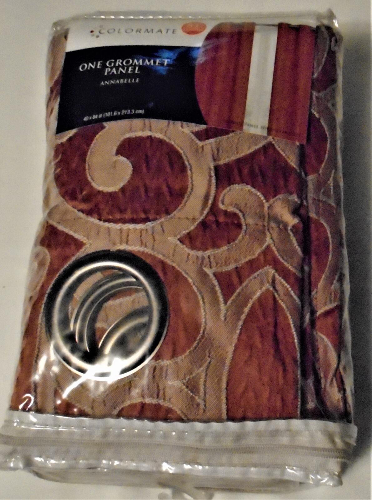 New Colormate Annabelle Embroidered Grommet Panel 40” x 84” Spice NIP