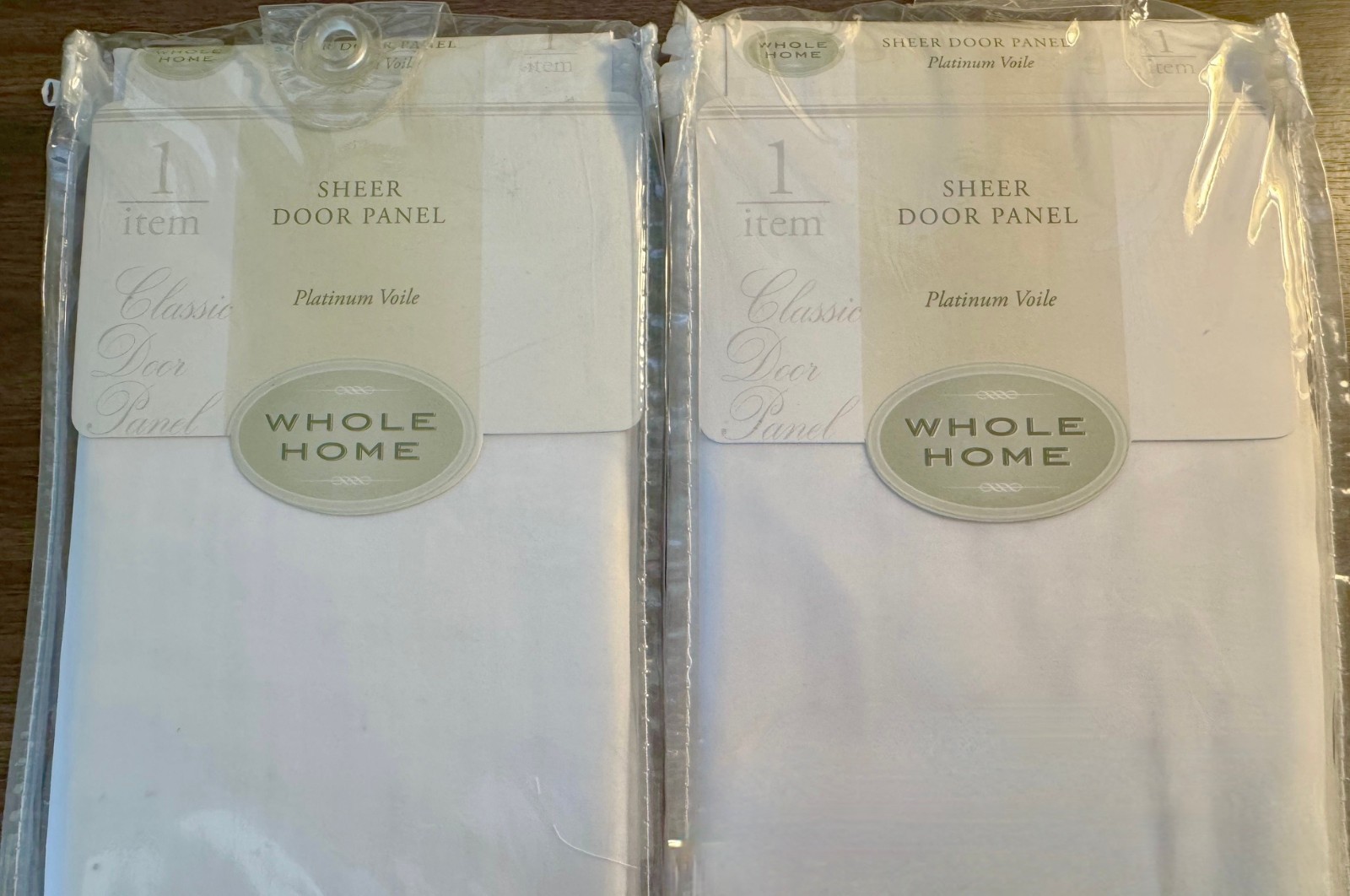 Sheer Door Curtain Panels White 59″ x 72″ New In Pack One Panel in Each Package