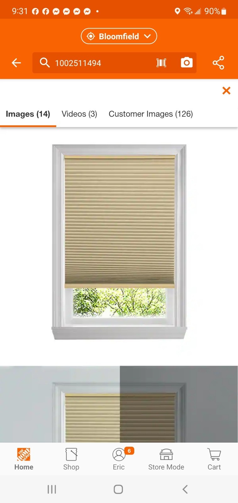 32″ X 64″ Latte Cordless Blackout Cellular Shades