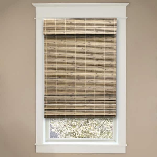 Modern Farmhouse Cut-To-Size Driftwood Flat-Weave Cordless Light-Filtering Bambo