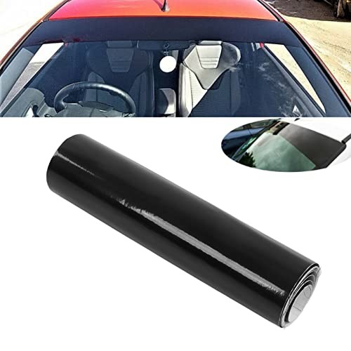 Window Tint Film, Car Van Windscreen Sun Strip Gloss Black 140x20cm Universal